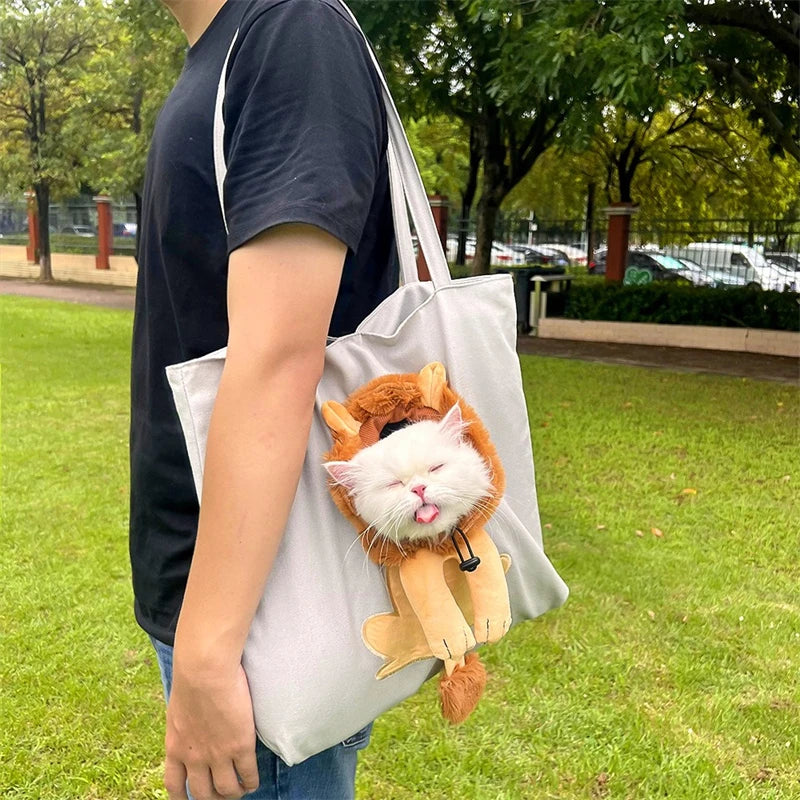 Outdoor Walking Pet Bag for Chihuahua Cartoon Animal Funny Medium Dog Accessories Travel Protective Adjustable Hole Handbags