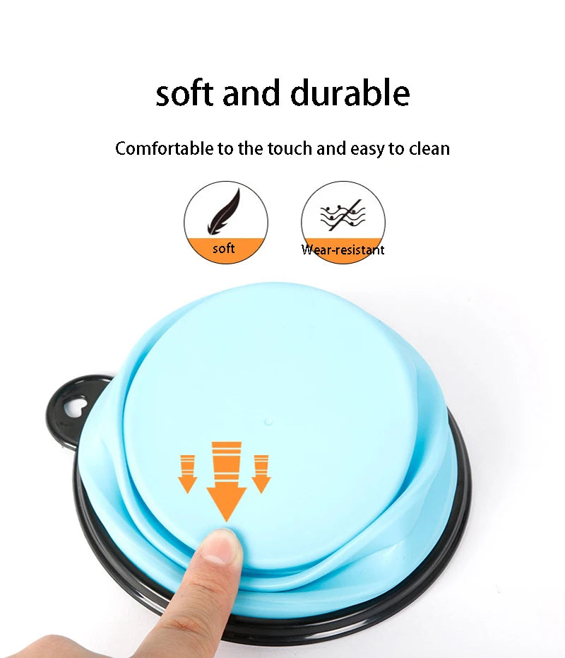 350/1000ml Large Collapsible Dog Pet Folding Silicone Bowl Outdoor Travel Portable Puppy Food Container Feeder Dish Bowl