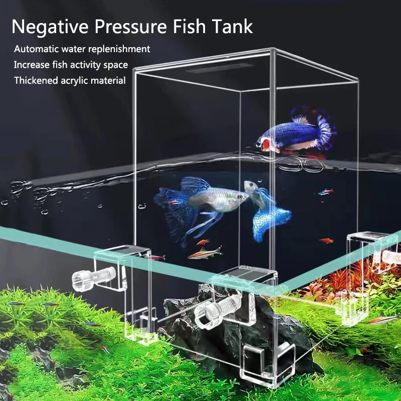  Fish Elevator-Negative Pressure Suspended Fish Tank Water Auto-Refill Water Level Maintenance Increase Fish Activity Area