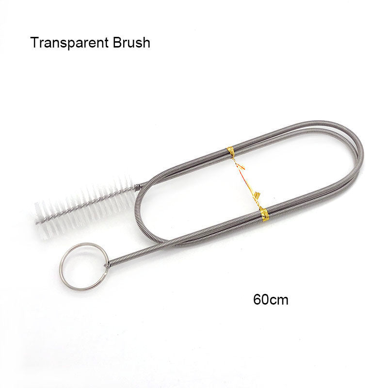 Aquarium Pipe Cleaning Brush Fish Tank Cleaner Tube Stainless Steel Water Filter Air Tube Flexible Double End Hose Accessories