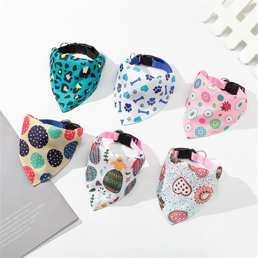 Sweet Print Puppy Dog Collar Bandana for Small Dogs Pet Cat Triangular Bandage Chihuahua Gota Bibs mascotas Grooming Accessories