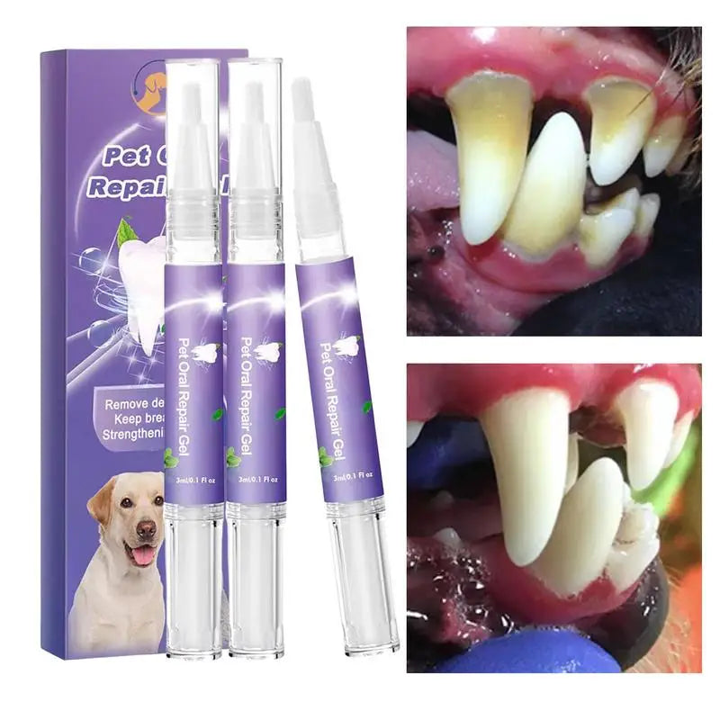 3ml Teeth Cleaning Gel For Dogs Breath Freshener Dog Oral Cleansing Gel Natural Dog Toothpaste Gel For Dogs & Cats Pet Breath