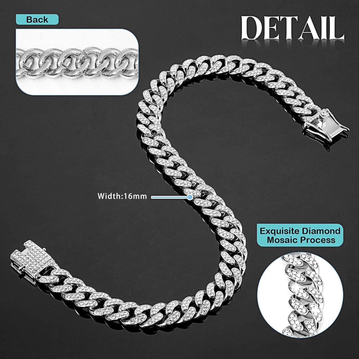 Full Diamond Gold Chain Necklace for Dog, Luxury Dog Collar, Large Gold Chain, Dog Supplies