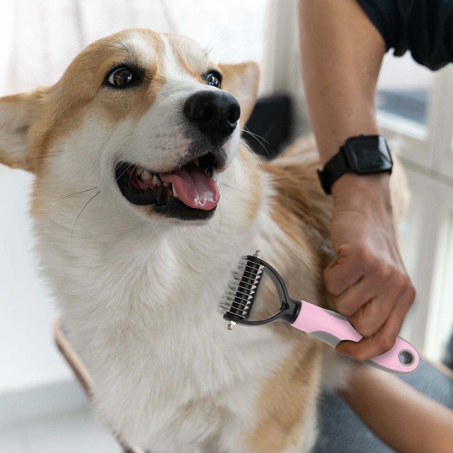 UXCELL Pets Grooming Supplies Shedding Control Tool Sided Dematting Dog Comb for Dogs Cats Professional Pet Deshedding Brush
