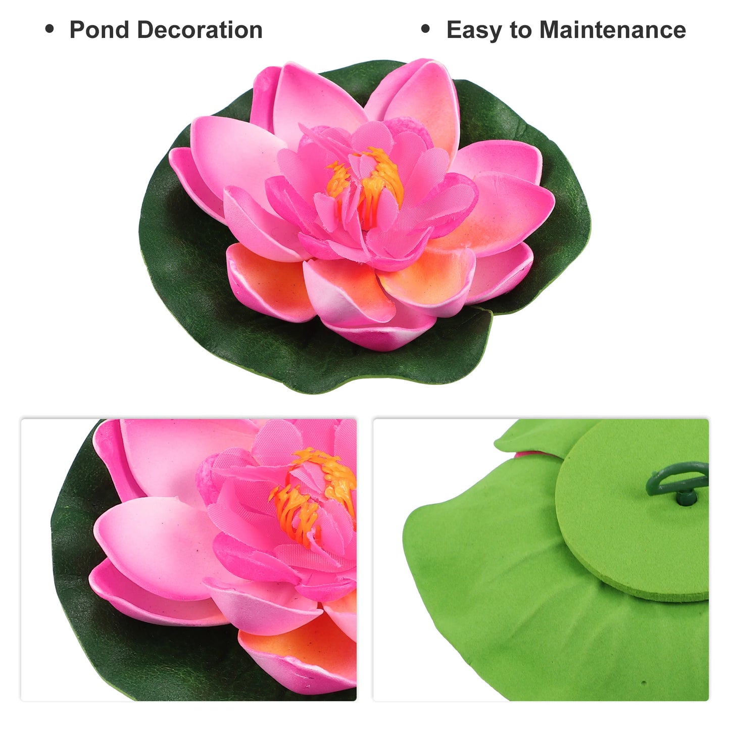 UXCELL 5pcs 3.9" Fish Tank Decorations Artificial Floating Lotus Flower Artificial Lotus Flower Decorative Ornaments