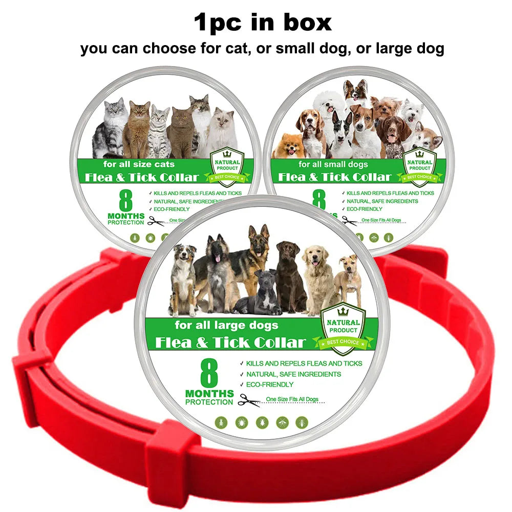 New 38/70cm Pet Anti Flea Ticks Anti-parasitic Dog Collar 8 Month Protection Retractable Collars for Puppy Cat Big Dogs Supplies