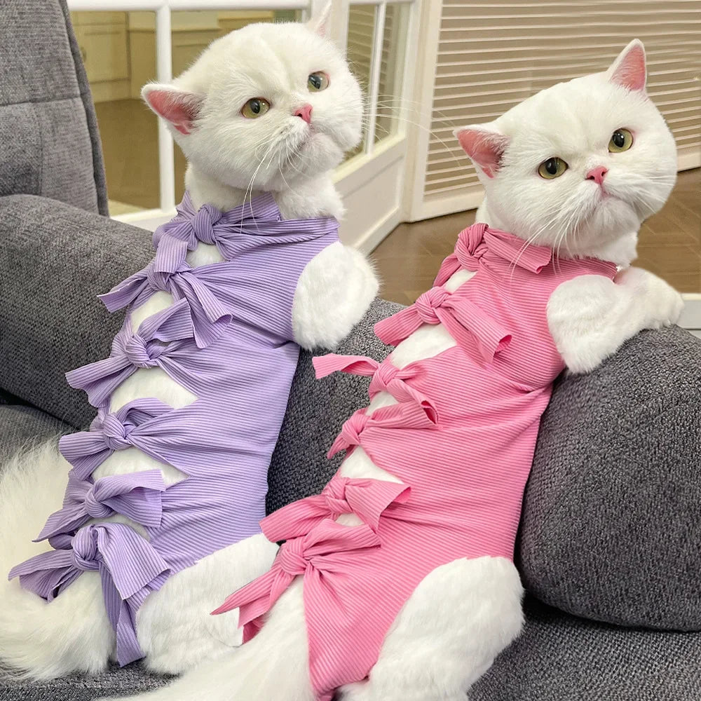 Cat Recovery Suit Breathable Cat Surgery Recovery Suit Onesies Female Kitty Castration Abdominal Wound Recovery Clothing Outfits