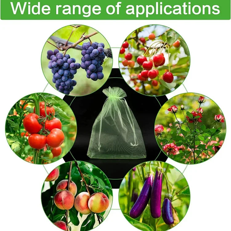 50Pcs Fruit Protection Anti-Bird Bags Strawberry Grapes Mesh Bag Plante Vegetable Netting Cover Garden Tool
