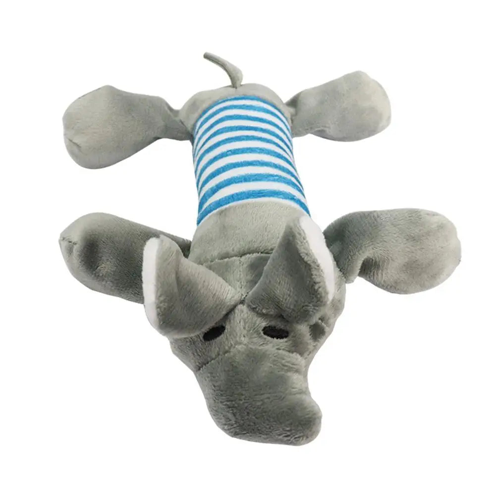 Pet Toys Cute Pet Chewing Teething Toys Cartoon Embroidery Bite-resistant Decompression Duck Pig Elephant Sounding Toys