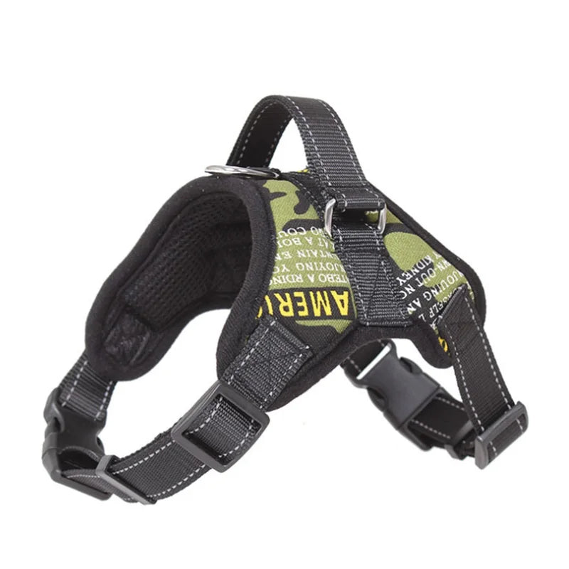 Small Medium Large Dog Harness Nylon Reflective Collar Vest Harnesses For Dogs Training Husky Alaskan Bulldog Breast-band Belt
