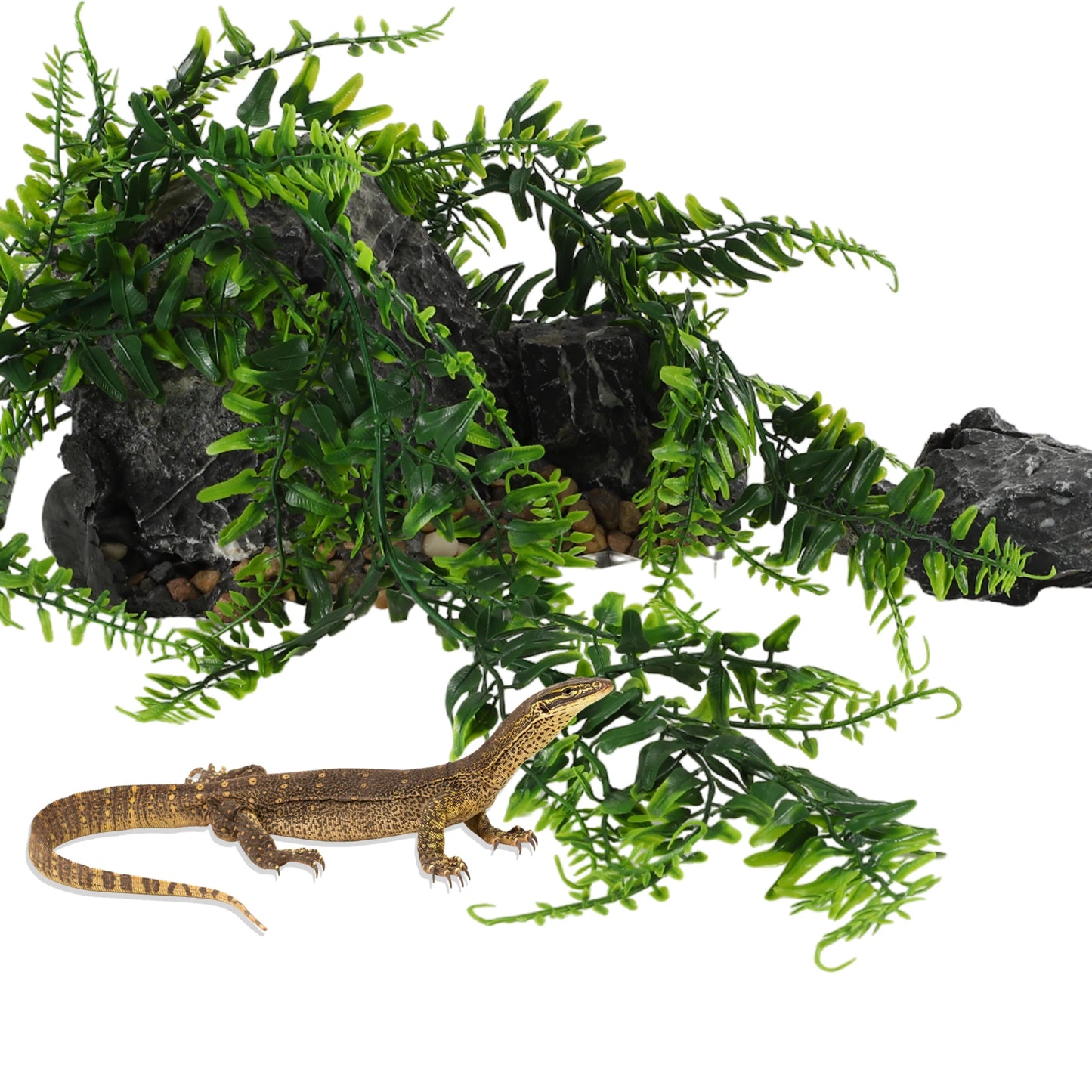 UXCELL Artificial Terrarium Reptile Plants Plastic Leaf Vines for for Tank Pet Habitat Decorations Amphibian Lizard Snack