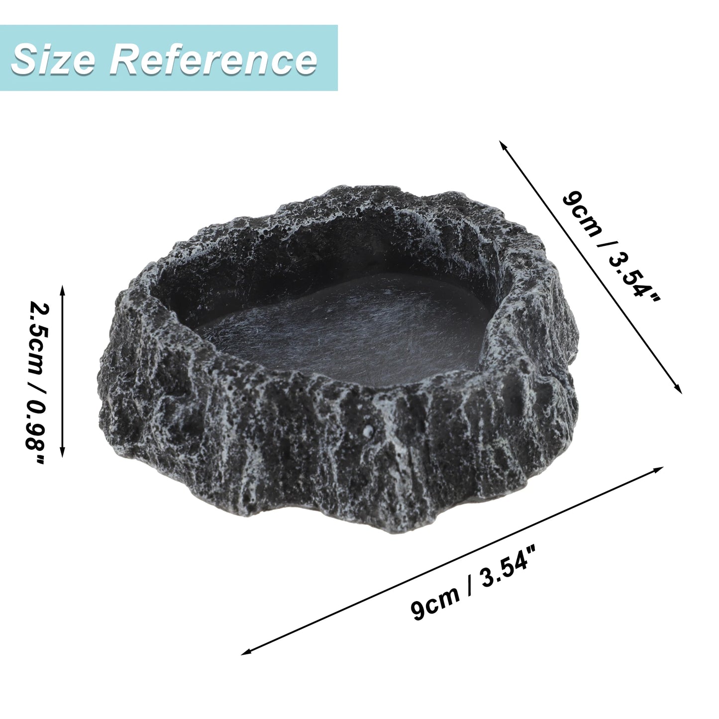 UXCELL Aquatic Reptile Pet Feeder Food Dish Lizard Turtle Resin Food Bowl Tortoise Scorpion Crabs Food Water Pots Tank Decor