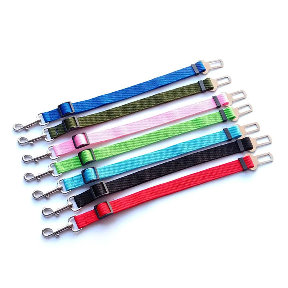 Dog Seat Belt Car Seatbelt Harness for Dogs Adjustable Durable Nylon Reflective Bungee Fabric Tether Car Travel Supplies for Pet