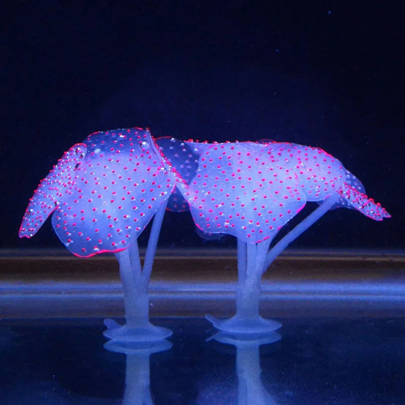 Fluorescent Fish Tank Aquarium Decoration Artificial Coral Simulation Plant Ornament Pets Underwater Landscape With Suction Cup