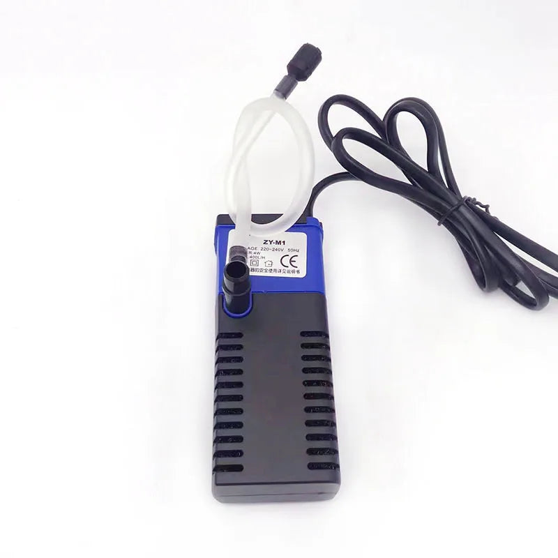 4W Mini Submersible Aquarium Filter Fish Tank Internal Filter Pump Water Flow Circulation Add Oxygen For Fish Turtle Tank Supply