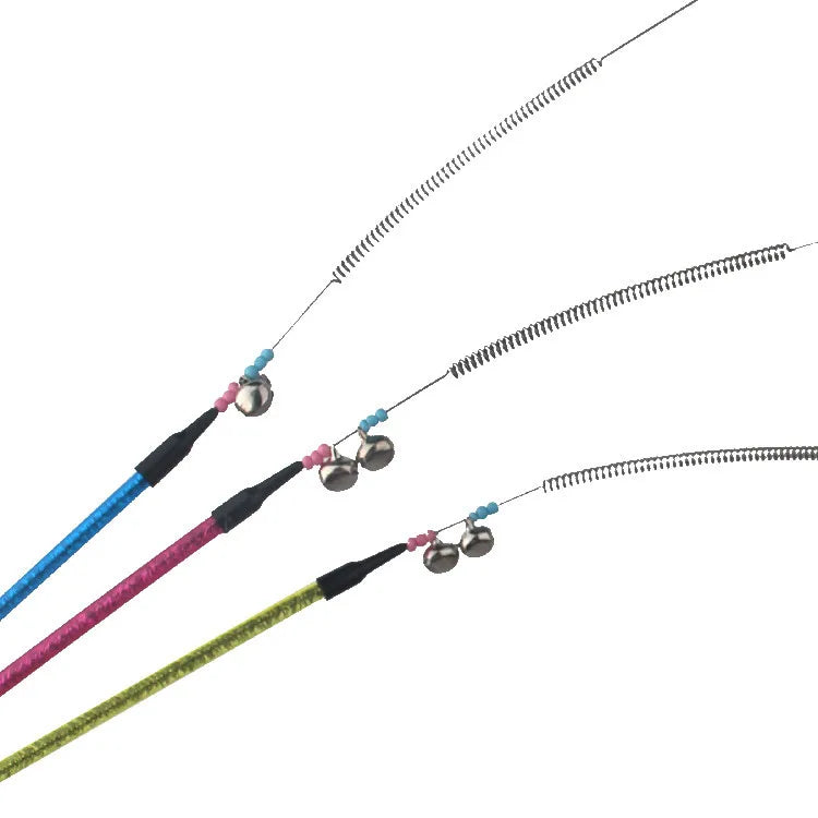 Cat Toy Cat Teaser Sticks Colored Pole Teasing Cat Stick Spring Feather Bell Feather Cat Toy Cat Supplies Self-hi Interaction