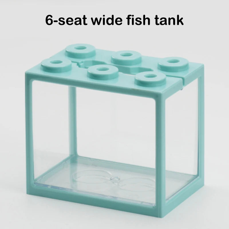 Mini Fish Bowls Thai Betta Tank Small Ornamental Fish Live Pet Stackable Aquariums Cylinder 6 Holes High Transparency Fish Tanks