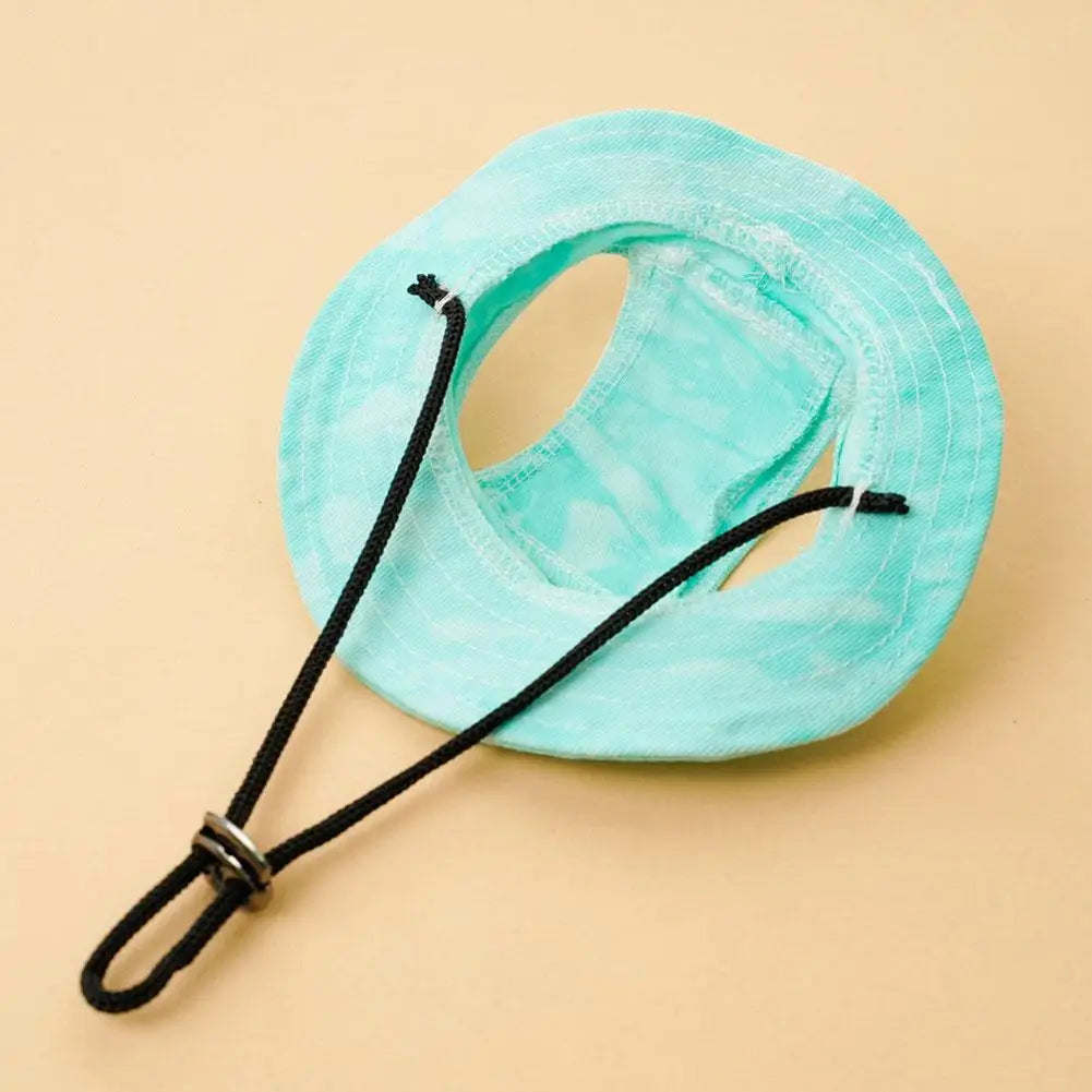 Dog And Cat Sun Hat Anti-strangle Hat Anti-fall Exposed Ears Adjustable Rope Buckle Bucket Hat Pet Supplies Colorful Large Size