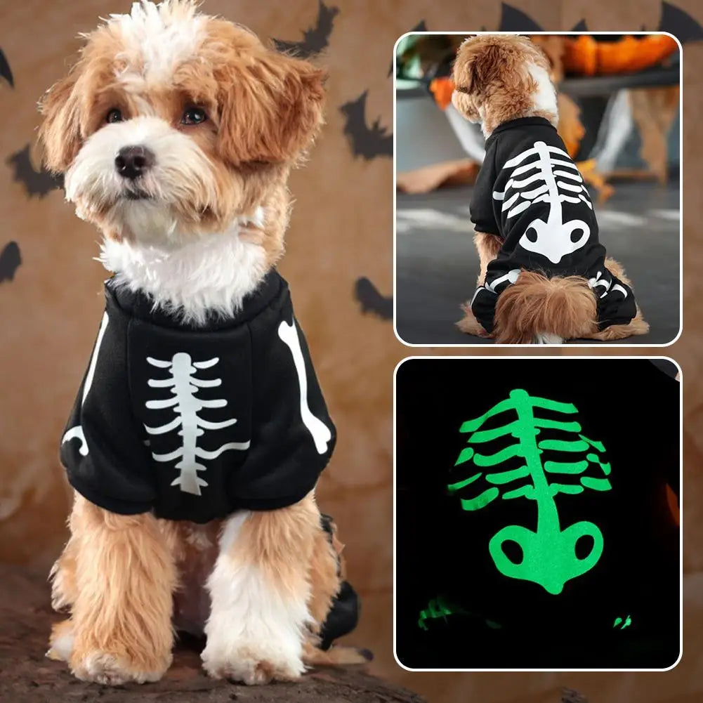 Halloween Dog Costumes For Large And Extra Large Dogs Skeleton Costume Jumpsuit Coat Pet Halloween Costumes Outfits Apparel J9F6