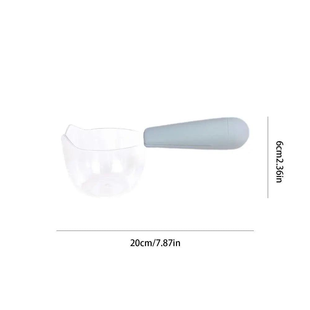 Dog Food Scoop Cat-Ear Shape Food Scoopers Kitten Food Measuring Cups Clear Convenient Scoops Bag Sealing Clip for Dry Dogs