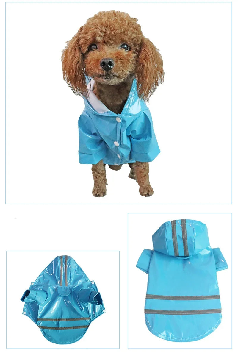 Dog Coat Waterproof PU Dog Raincoat for Small Dogs Cats Reflective Puppy Raincape Chihuahua Yorkies Pet Poncho dog raincoat
