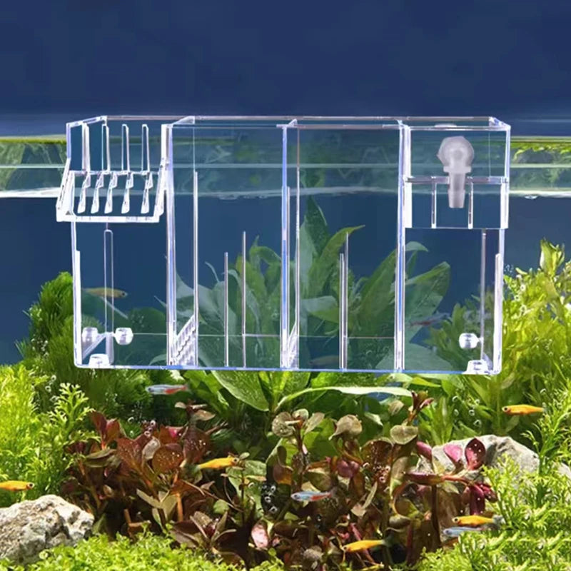 4 in 1 Fish Tank External Filter Box Acrylic Filter Dry and Wet Separation Small Silent External Suspend Aquarium Drip Overflow