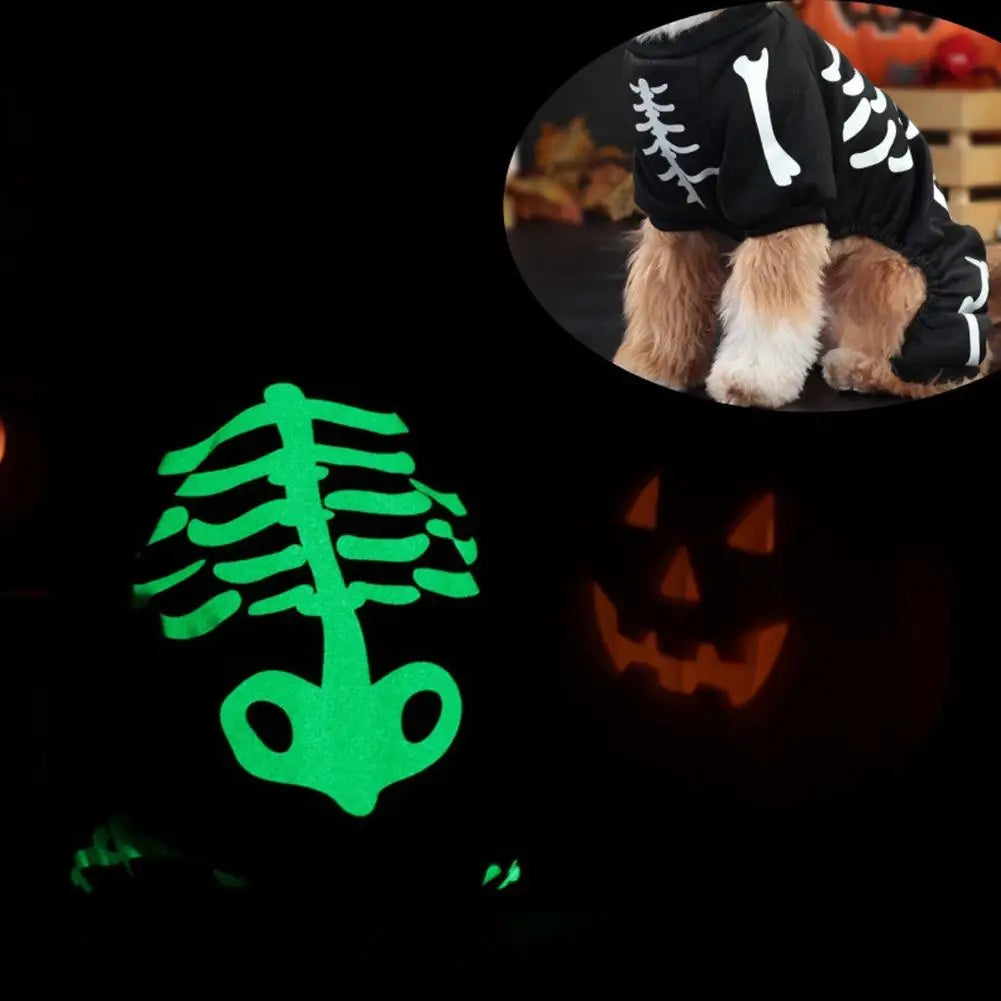 Halloween Dog Costumes For Large And Extra Large Dogs Skeleton Costume Jumpsuit Coat Pet Halloween Costumes Outfits Apparel J9F6