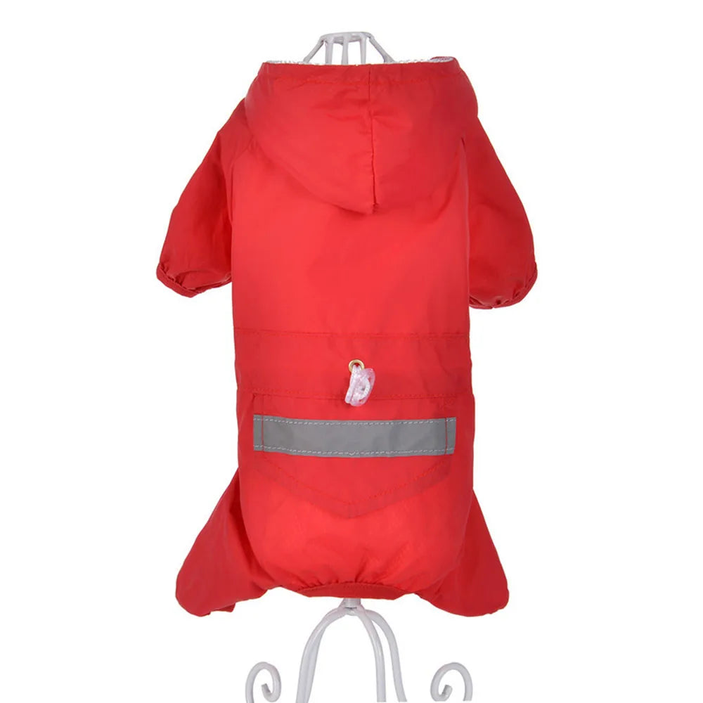 Dogs Raincoat Adjustable Puppy Dog Raincoat Waterproof 4 Legs Raincoat for Small Dogs Outdoor Pet Poncho with Reflective Strap