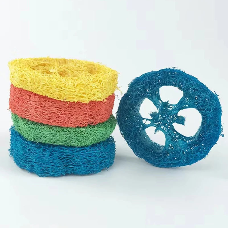 10/20Pcs Natural Loofah Slice Tooth Grinding Cleaning Chew Toy Small Pets Toys For Hamster Rabbit Grinding Products High Fiber