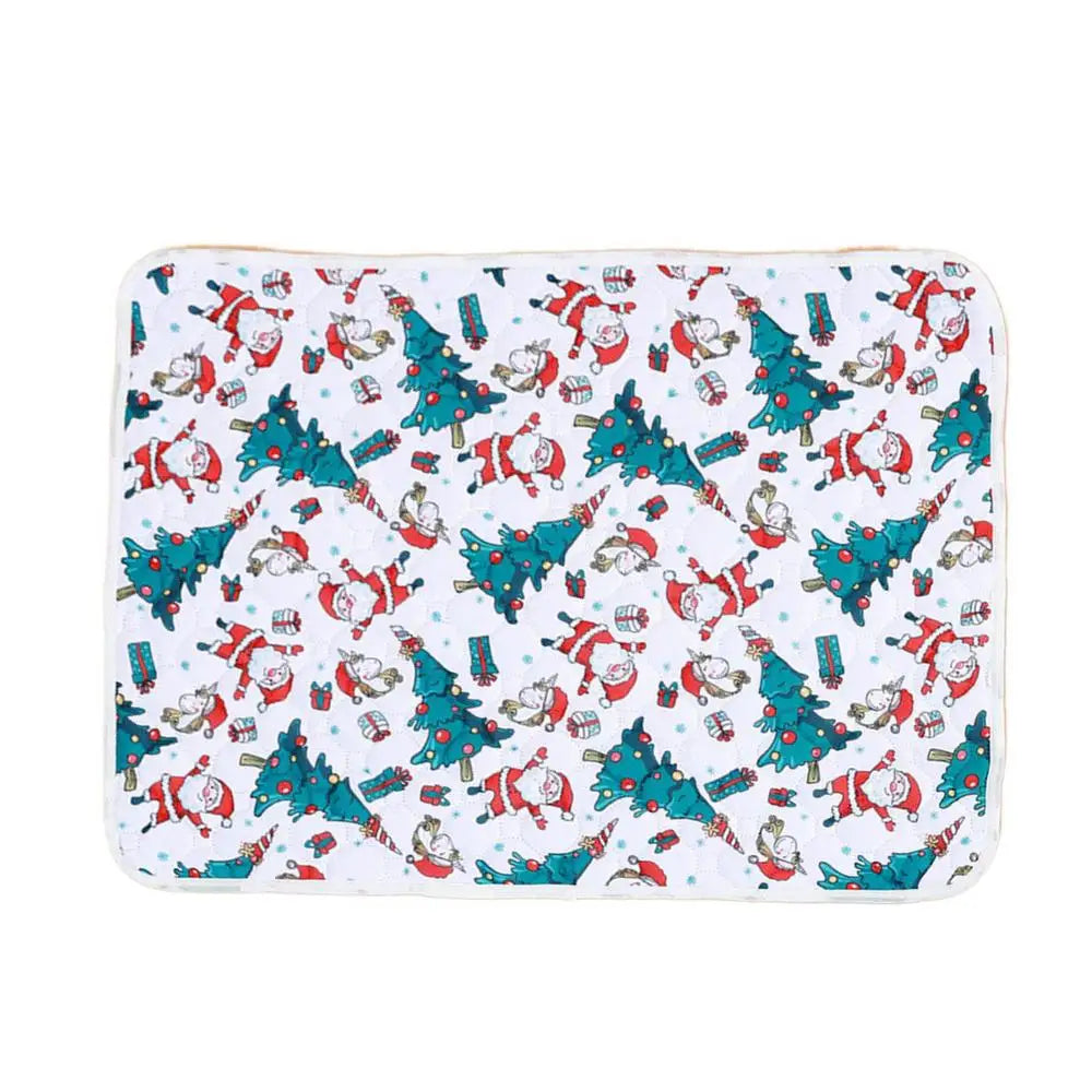 Reusable Puppy Pads Christmas Theme Pet Pee Pads Leak-Proof Puppy Pads Pee Pee Pads Super Absorbent Whelping Mat 60*45cm