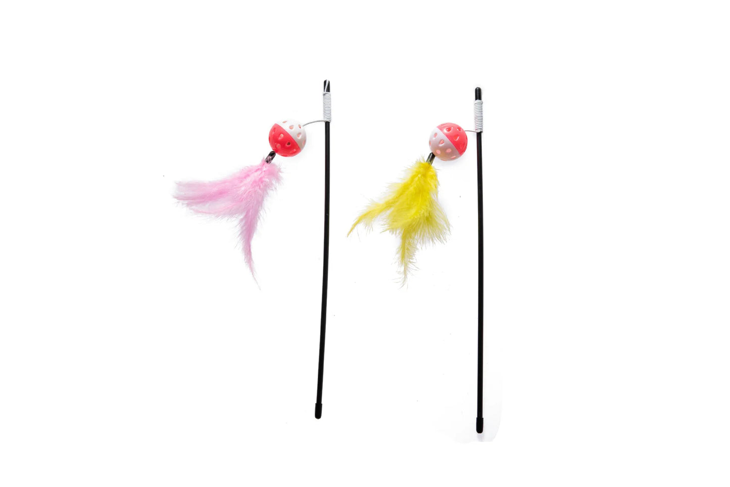 Cat Toy Cat Teaser Sticks Black Pole Plastic Bell Ball Cat Teaser Stick Model Cat Teaser Stick With Built-in Cat Toy