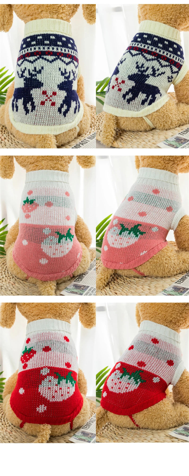 Luxury Designer Clothes for Dogs Cartoon Animal High Collar Winter Chihuahua Clothing Pet Keep Warm Winter Christmas Cat Sweater