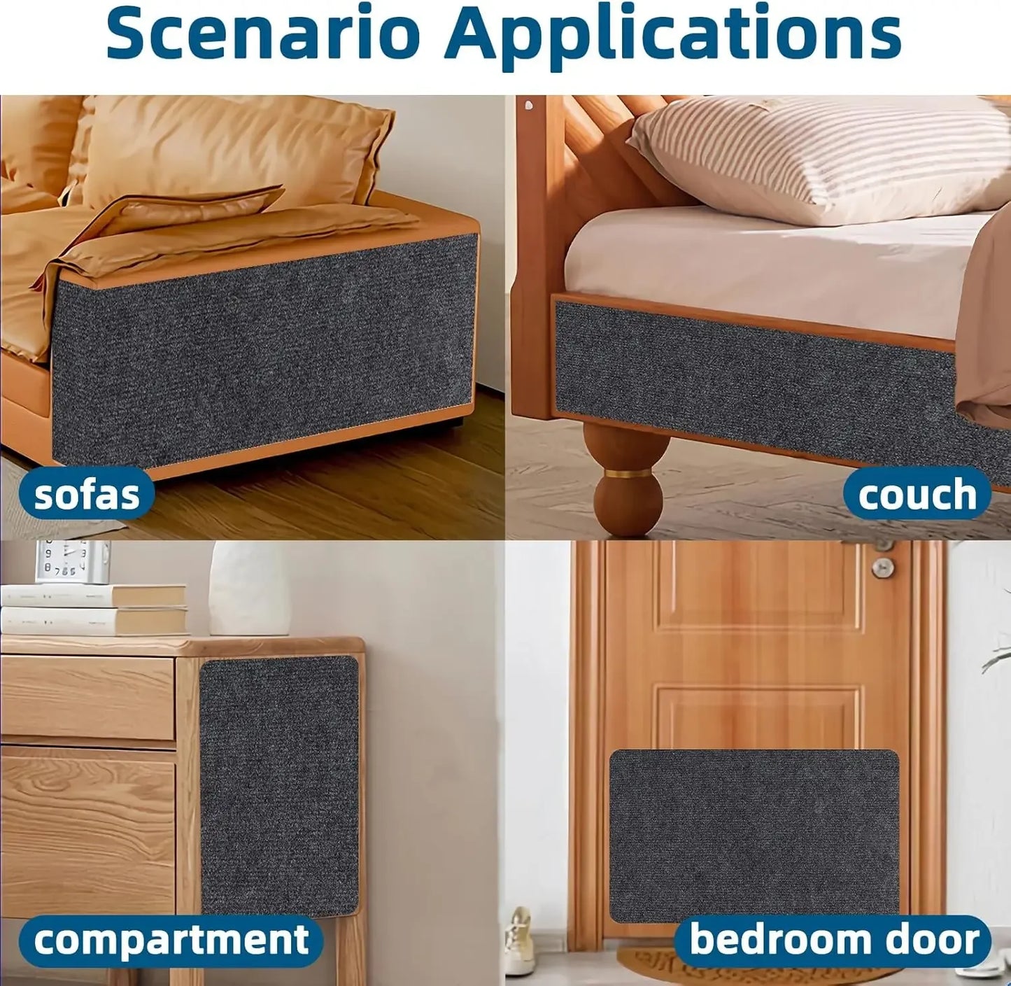 Wall Anti Cat Scratch Sofa DIY Cats Scratch Board Sofa Protection Paws Sharpen Trimmable Self-adhesive Carpet Cats Scratch Board