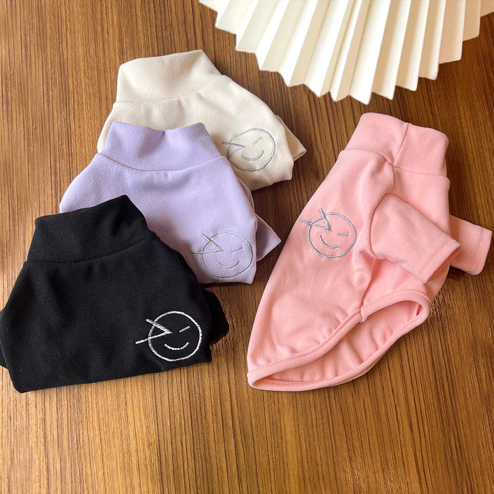 Spring and winter new warmth German velvet cat dog base coat pet clothes Teddy cat Fadou corgi smiling face pattern pet clothes