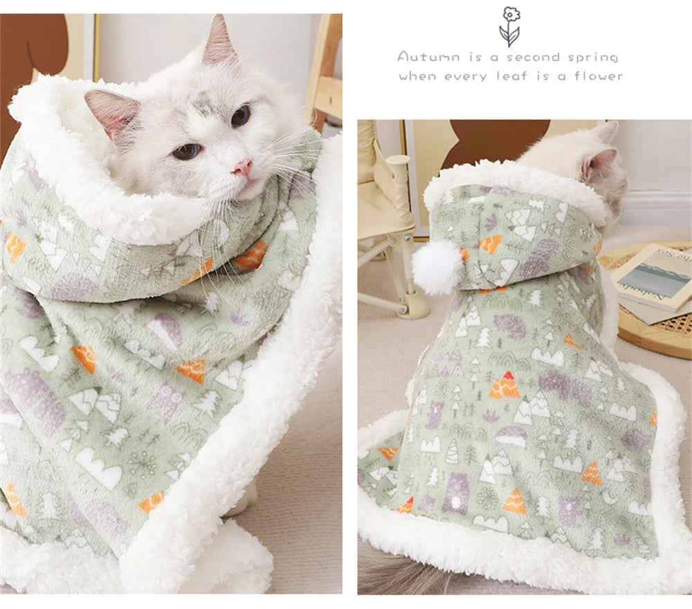 Sphynx Cat Sleeping Bag Cloak Winter Warm Pet Mat Blanket for Cats Gotas Kitten Sleeping Quilts mascotas Accessories Hood Pajama