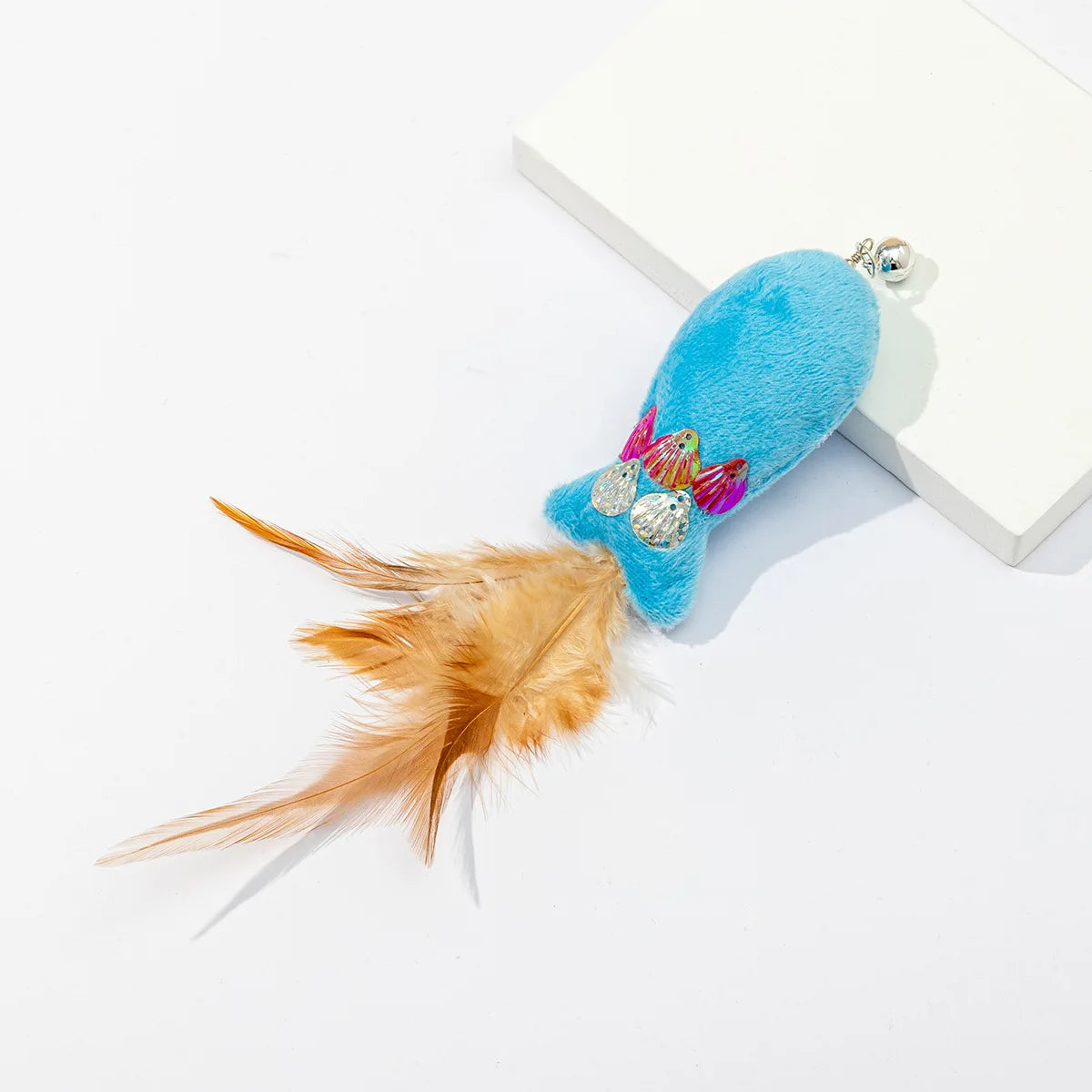 Cat Toy Cat Teaser Sticks Sequin Fish Feather Tail Funny Cat Stick Cat Cat Toy Catnip Doll Pet Supplies