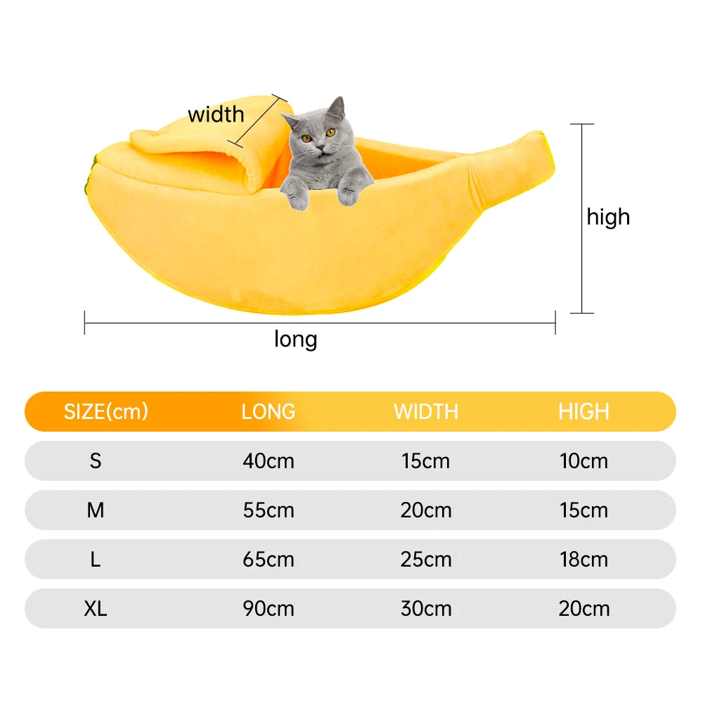 Puppy Dog Bed Cat Bed Pet Sofas Comfortable and Washable Cute Banana Shape Pug Doggy Kitten Sleeping Bed Nest for Small Animals