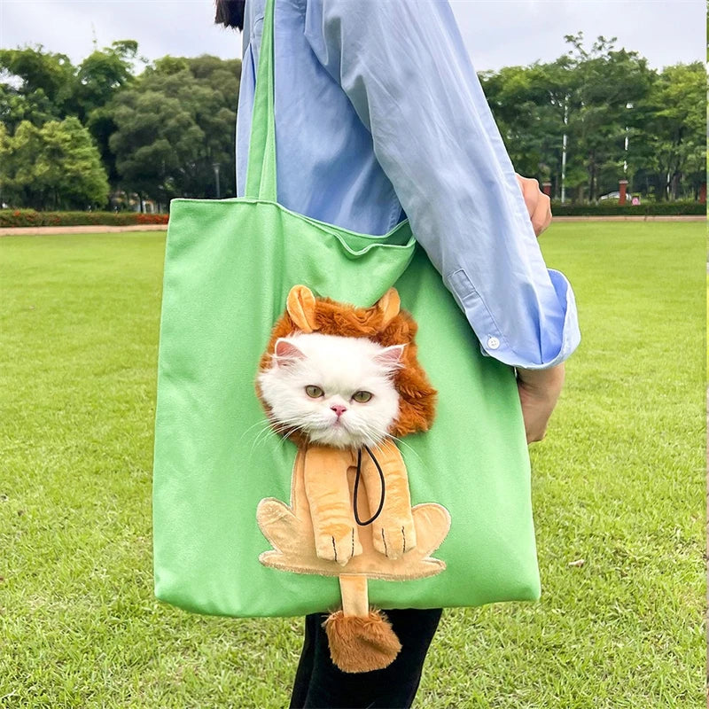 Outdoor Walking Pet Bag for Chihuahua Cartoon Animal Funny Medium Dog Accessories Travel Protective Adjustable Hole Handbags