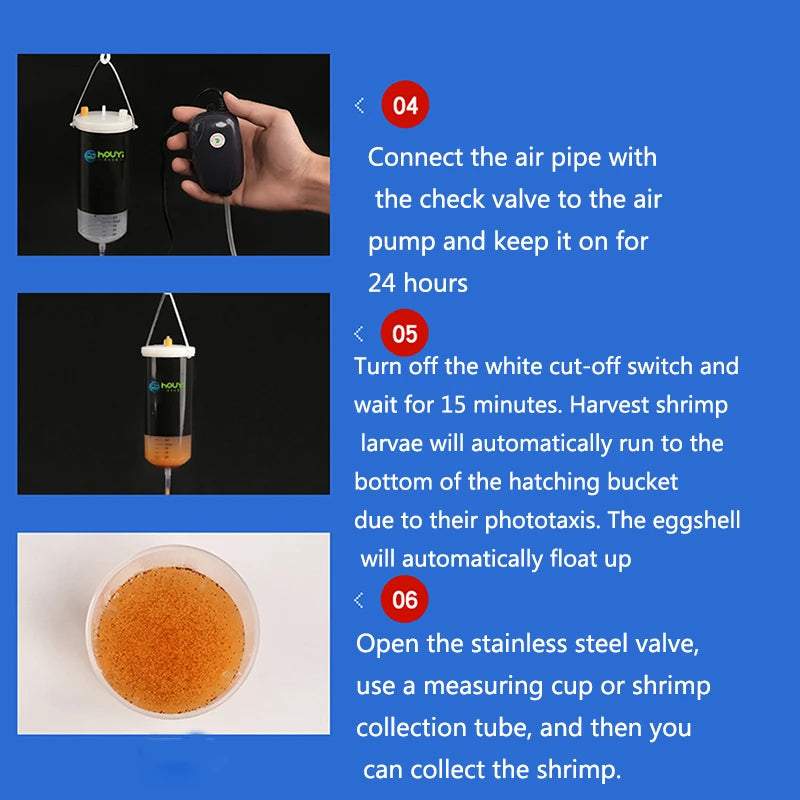 250ml Aquarium Brine Shrimp Incubator Baby Fish Feed Fairy Egg Artemia Alive Hatch Kit Fish for Tank Equipment Kits Eggs Hatcher