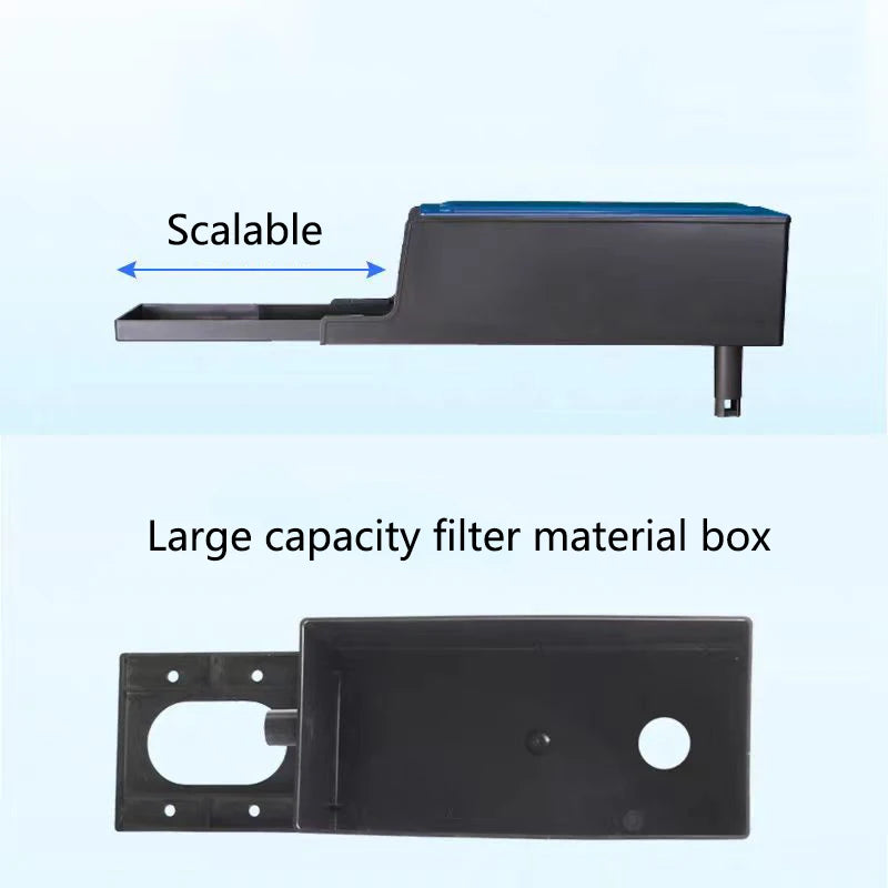 3in1 Top Filter Box Aquarium Submersible Pump Fish Tank Upper Filter Belt Filter Box Oxygenation Filtration System Accessories