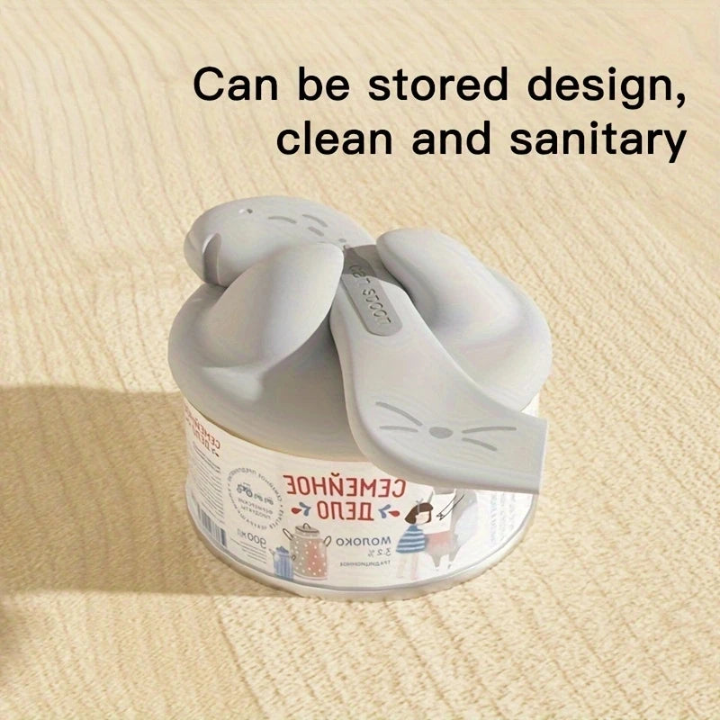 Pet Spoon Multifunctional Can Opener Wet Food Feeding Spoon Silicone Pet Can Sealing Lid Food Storage Cat Dog Accessories