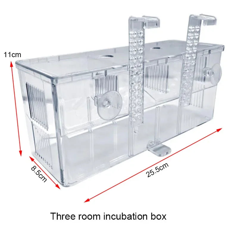 Aquarium Accessories Acrylic Fish Breeding Isolation Box Fish Tank Aquarium Breeder Double Guppies Hatching Incubator
