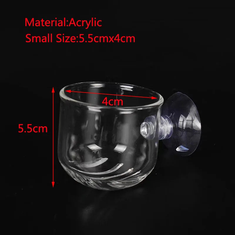 Acrylic Aquarium Feeder Hanging Fish Tank Mini Crystal Pot Polka Water Potted Planting Cylinder Cup Aquarium Decor Accessories