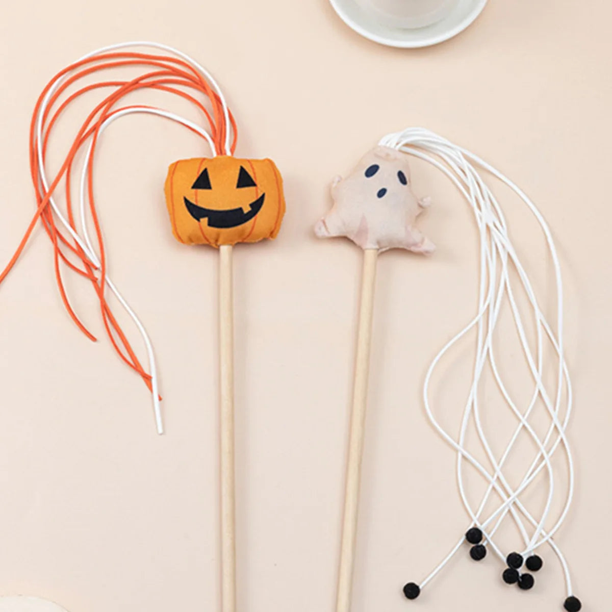 Cat Toy Cat Teaser Sticks Halloween Cat Stick Tassel Cat Stick Cute Cat Toy Halloween Pet Supplies