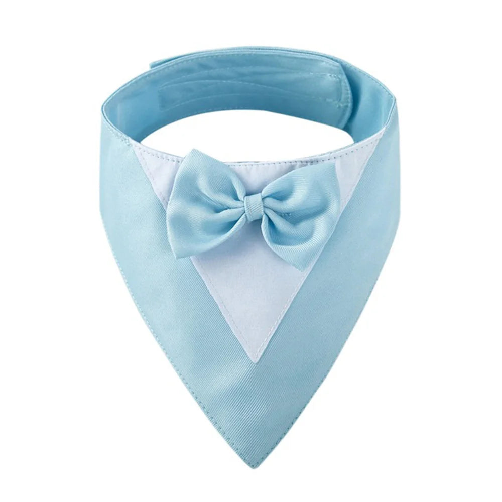 Pet Bow Tie Dog Collar Tuxedo Bandana Adjustable Formal Puppy Triangular Neck Wear for Wedding Birthday Dress-up Cosplay Party