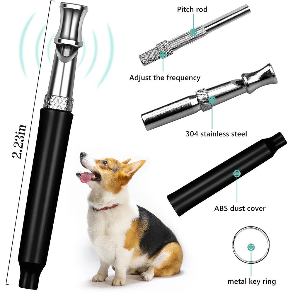 Dog Whistle to Stop Barking Neighbors Dog Adjustable Ultrasonic Silent Professional Recall Dog Training Whistles with Lanyard