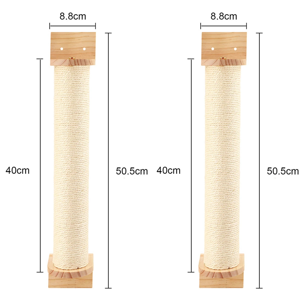 Cat Climbing Shelf Furniture Wall Mounted Cat Hammock and Wooden Stairway with Scratching Post for Cats Indoor Playing and Rest