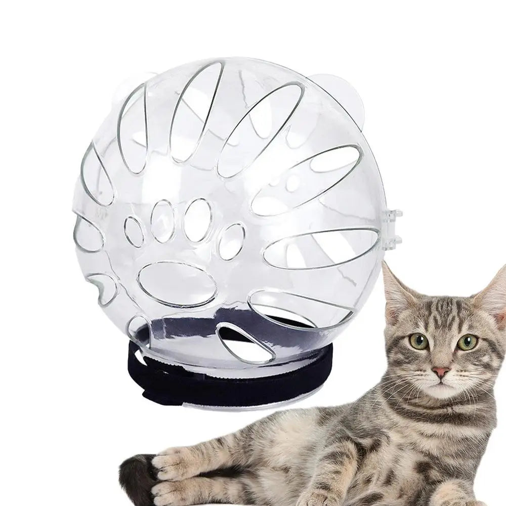 Transparent Cat Muzzle Anti Bite Transparent Cat Head Cover Breathable Clear Pet Accessories With Magical Sticker Cat Bubble Muz