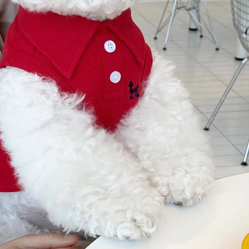 Summer Puppy Clothes Solid Dog Polo Shirt Teddy Bichon Frise Chihuahua Dog Pullover Cat Dog Sweatshirt Pet Cooling Vest Clothing