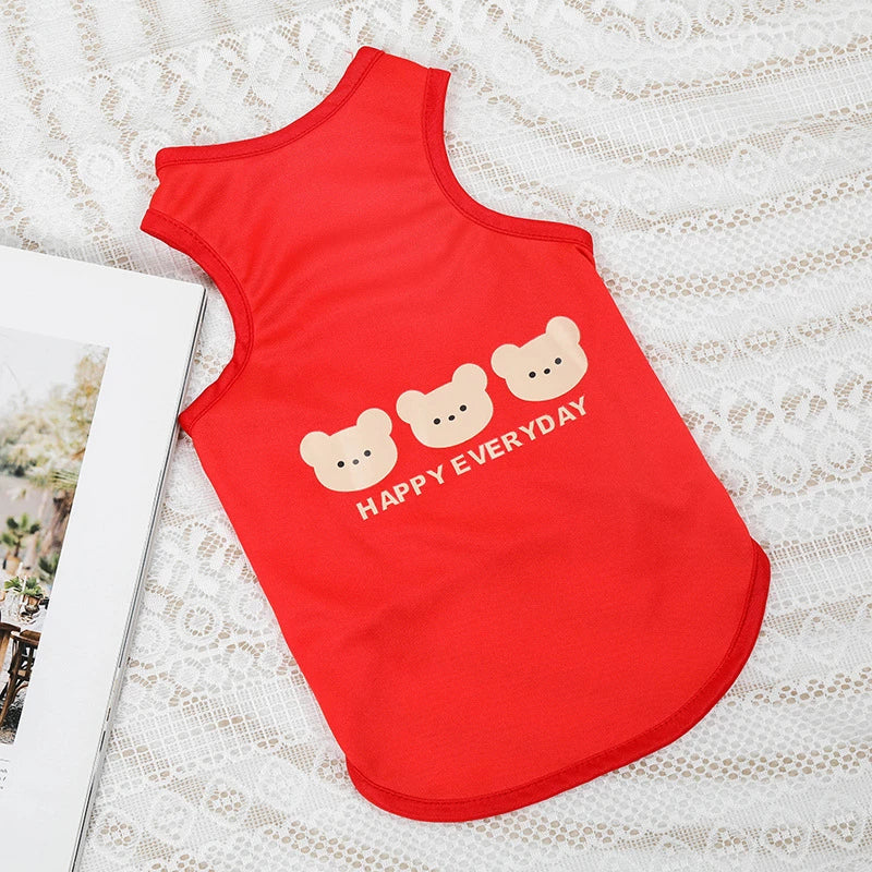 Cartoon Print Summer Pet Dog Clothes Daisy Animal Lightweight Spring Vest for Cat Medium Big Pet Supplies XXL Puppy Clothing